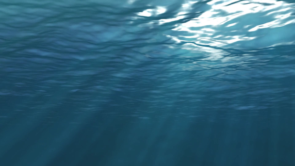 blau Unterwasser Sommer Hintergrund mit Sonnenstrahlen - Filmmaterial, Video