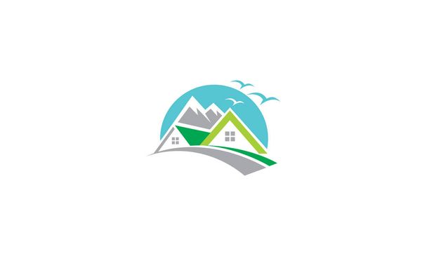 домашня власність гірський логотип Векторна іконка
 - Вектор, зображення