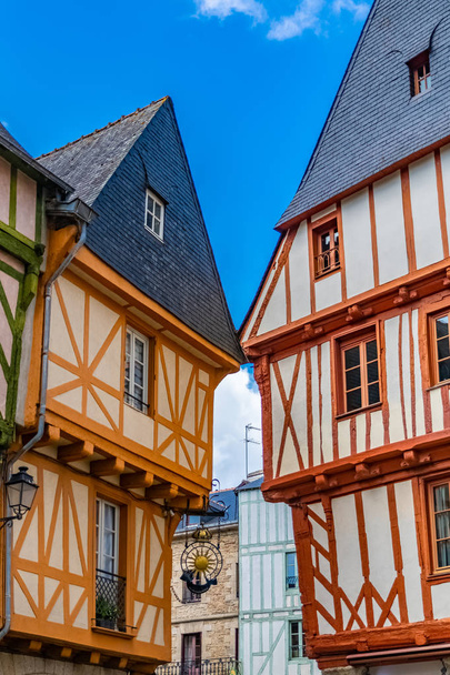     Vannes, gyönyörű régi favázas ház, csodálatos város, Bretagne-ban  - Fotó, kép