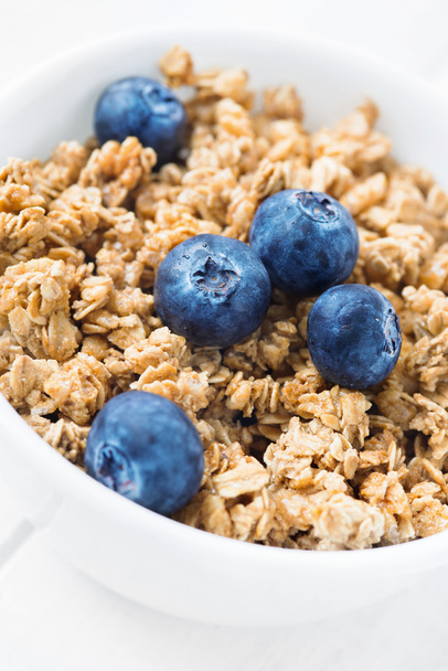 Oats granola with blueberries breakfast - Photo, Image