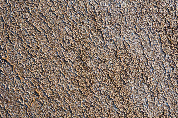 Nahaufnahme Textur Hintergrund des salzhaltigen Bodens - Foto, Bild