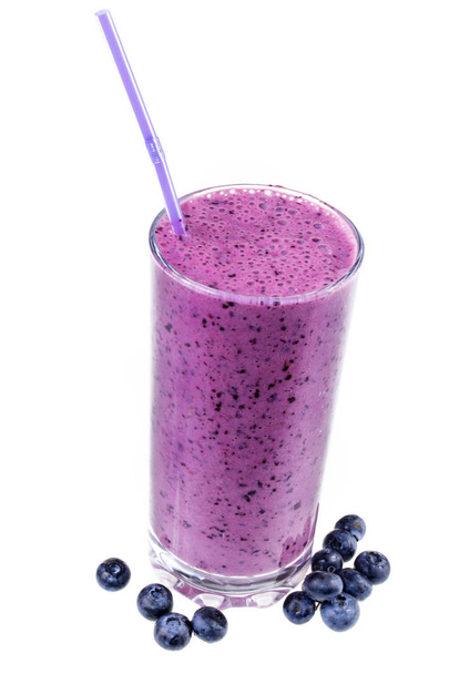 Blueberry Smoothie Milk Shake - Fotoğraf, Görsel