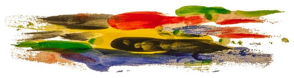 Verde, rojo. azul y amarillo acuarela textura pintura mancha pincelada. Ilustración vectorial EPS10
. - Vector, imagen