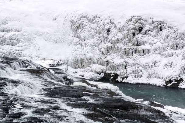 Cascade de Gulfoss en hiver, Islande
 - Photo, image