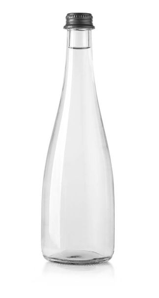 garrafa de água de vidro isolado em branco com
  - Foto, Imagem