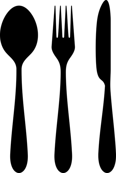 Knife, fork and spoon - Vettoriali, immagini