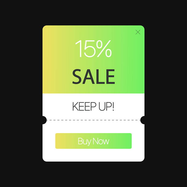 скидка веб-баннер, купить кнопку, продажа купона
 - Вектор,изображение