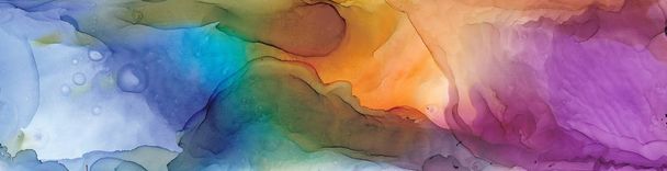 Alcohol ink multicolor texture. Fluid ink abstract background. art for design - Foto, Imagen
