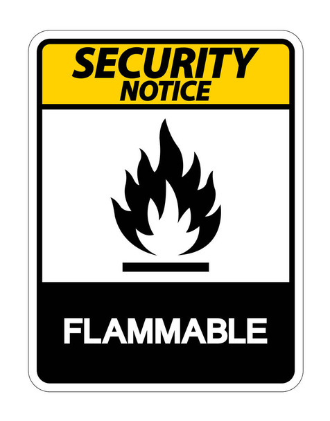 Avis de sécurité Symbole inflammable Signe sur fond blanc, Illustration vectorielle
 - Vecteur, image