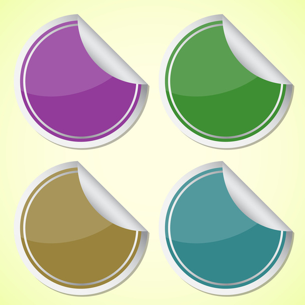 Набор красочных стикеров круга
 - Вектор,изображение
