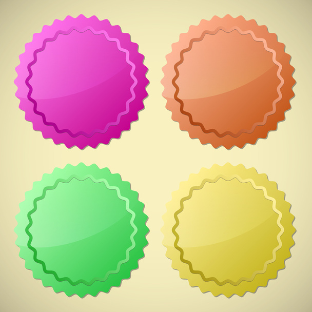Set of colourful circle labels - ベクター画像