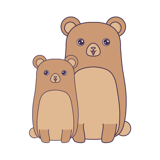 lindo osos animales aislados icono
 - Vector, imagen