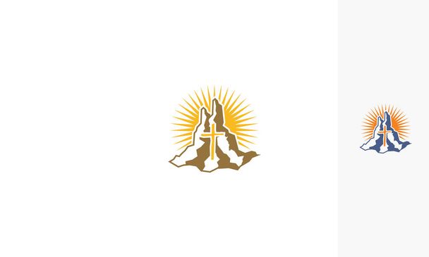 croce religiosa collina logo vettoriale icona
 - Vettoriali, immagini