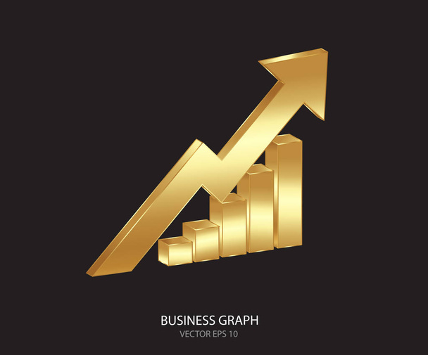 biznes wykres wektor złoty - Wektor, obraz