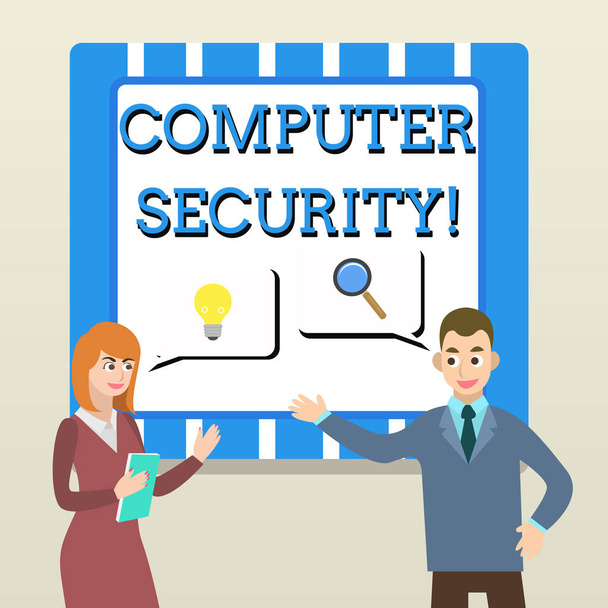 Компьютерная безопасность. Концепция, означающая защиту компьютерных систем от кражи или повреждения бизнес-партнеров
. - Фото, изображение