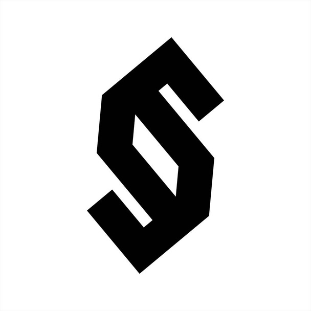 S, dus, SD initialen geometrische brief bedrijfslogo - Vector, afbeelding