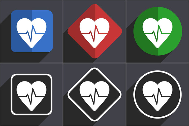 Conjunto de pulsos de iconos web de diseño plano en 6 opciones
 - Foto, Imagen