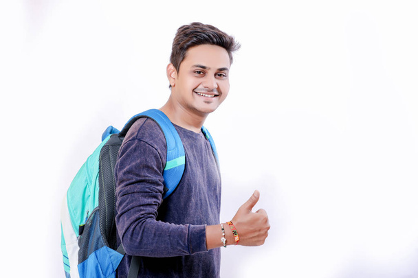 indian collage student with bag - Valokuva, kuva