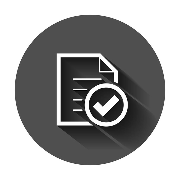 Compliance-Dokument Symbol in flachem Stil. zugelassener Prozessvektor  - Vektor, Bild