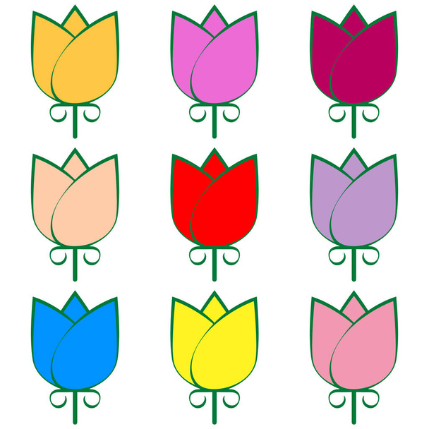 colored tulip icon, flower, vector illustration - Vektor, Bild