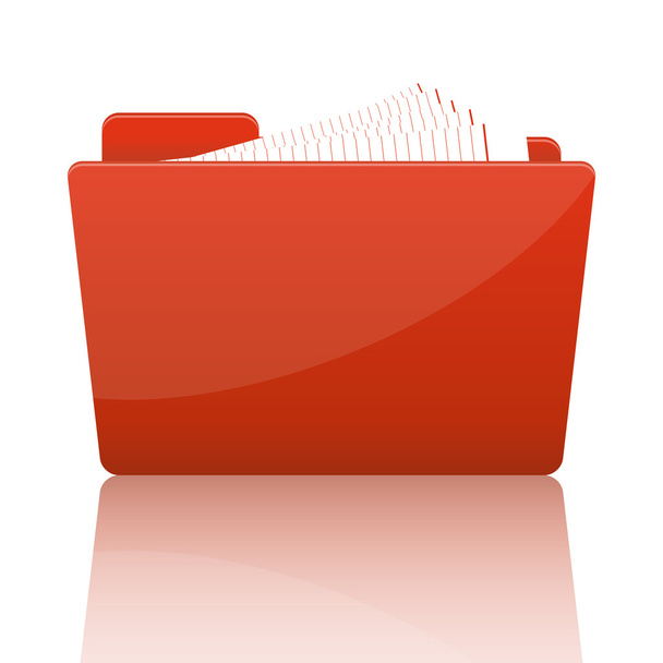 Orange file folder with paper - Vector, Image