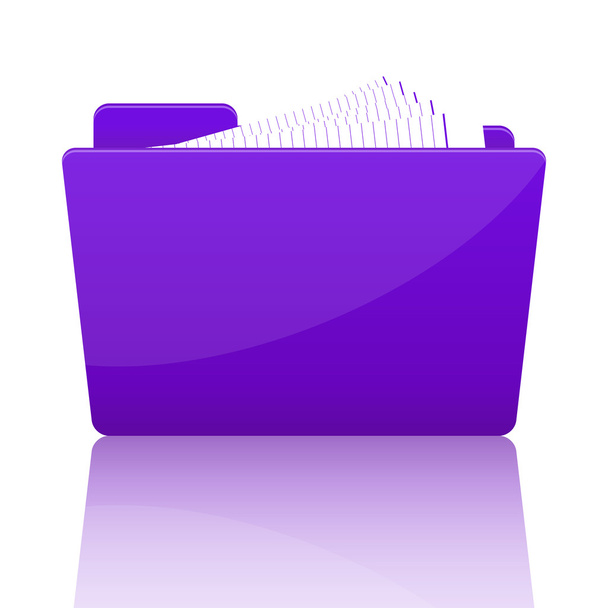 fialové složky s papírem - Vektor, obrázek