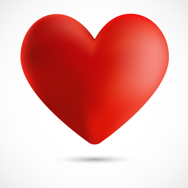 großes rotes Herz isoliert auf weißem Hintergrund, Vektorillustration - Vektor, Bild