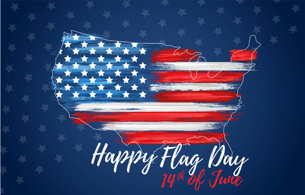 Happy flag day 14th of June - Vector, Image