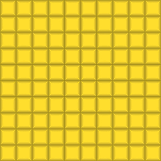Grey squares mosaic tile on yellow background - Vector, Image