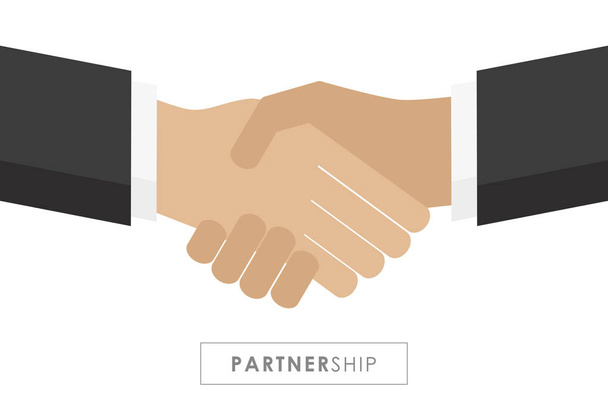 partnerkapcsolat két üzletember kézfogással - Vektor, kép