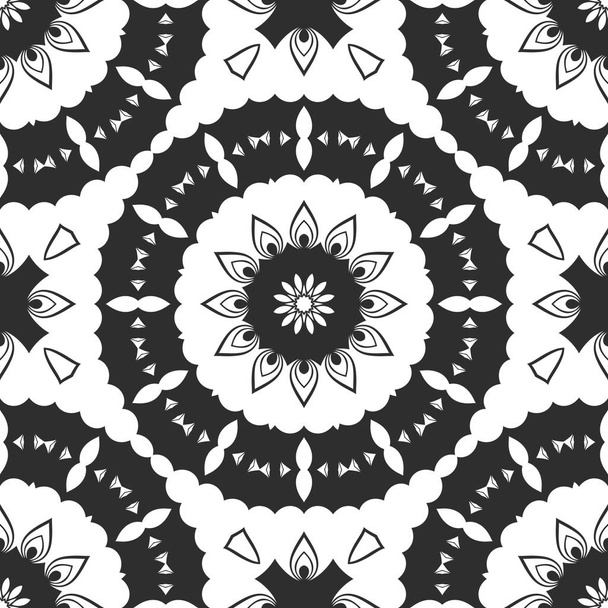 Black and white abstract ornamental background - Foto, Imagem