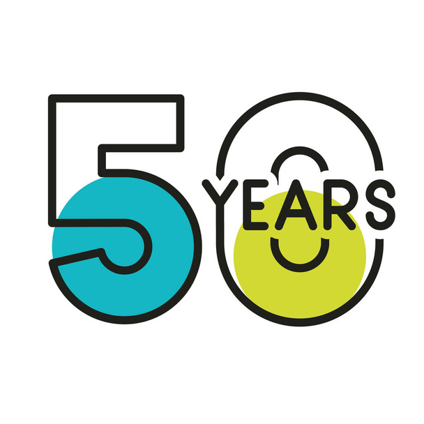 número 50 para el icono de la tarjeta de celebración aniversario
 - Vector, imagen
