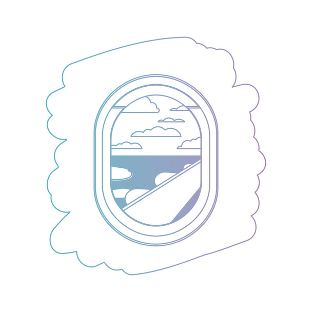 παράθυρο αεροπλάνου με εξωτερική θέα - Διάνυσμα, εικόνα