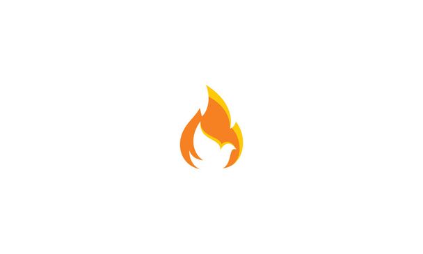pomba fogo logotipo vetor ícone
 - Vetor, Imagem