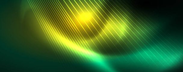 Vektor neon fényvonalak koncepció, absztrakt háttér - Vektor, kép