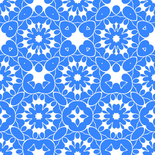 blauer und weißer abstrakter nahtloser Hintergrund - Foto, Bild