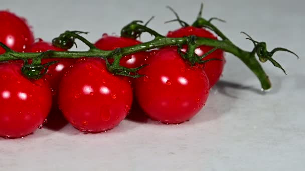 Cherry tomato falls on bunch of tomatoes - Záběry, video