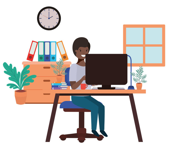 man working in the office avatar character - Vector, Image