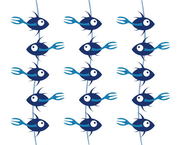 Hanging fork tailed fish menu - Vetor, Imagem
