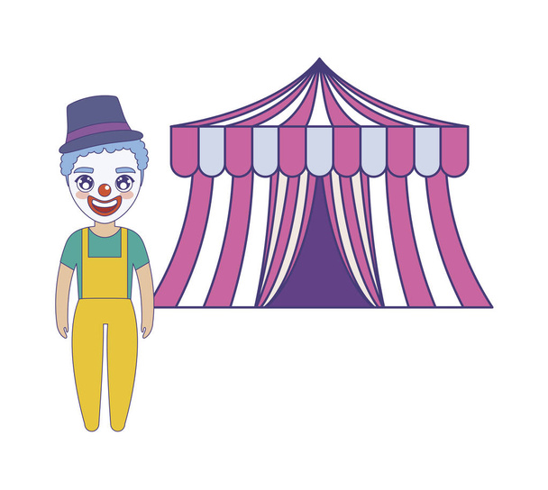 clown avec tente de cirque icône isolée
 - Vecteur, image