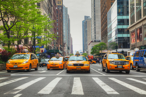 Жовті таксі Нью-Йорк вулиці - Фото, зображення