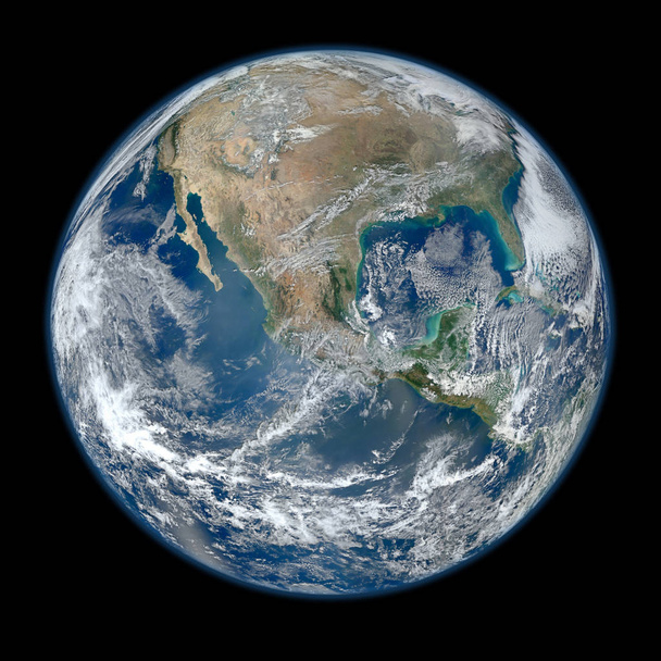 Widok kuli ziemskiej z kosmosu - Zdjęcie, obraz