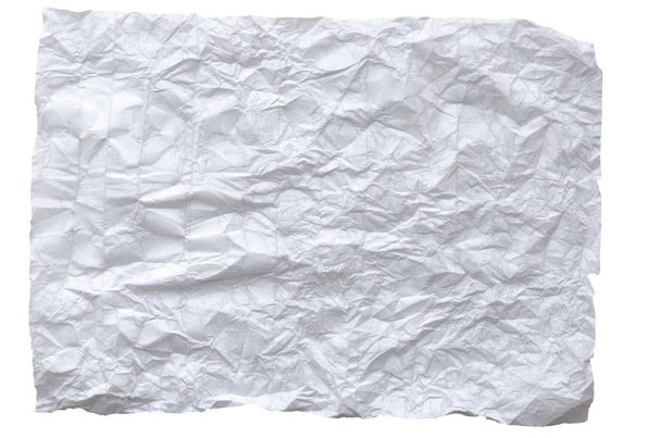 Folha de papel amassada, isolada sobre branco - Foto, Imagem