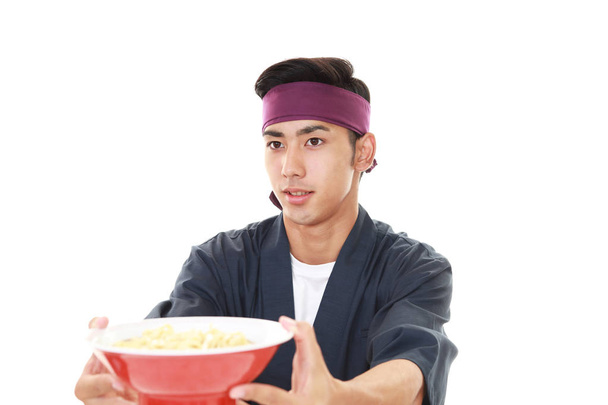 Asian chef with noodle - Fotoğraf, Görsel