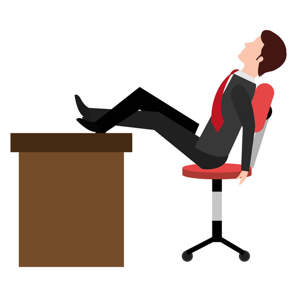 businessman relaxed in the office - Vector, Image