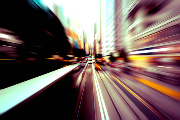 市内の交通信号トレイルの抽象的な画像 - 写真・画像