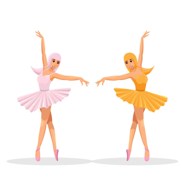 Aranyos nők Dance balett vektor illusztráció - Vektor, kép