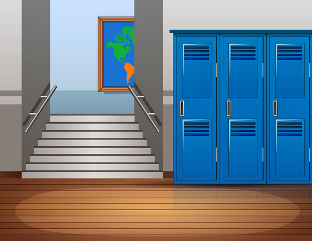 Cartoon empty school interior background - Vector, Image