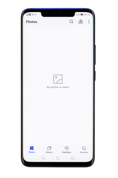 HUAWEI Mate 20 Pro Twilight smartphone display, studio shot on white background - Photo, Image