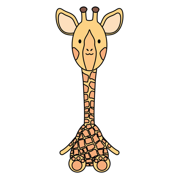 jirafa lindo carácter infantil
 - Vector, imagen